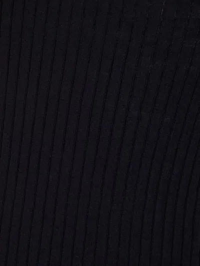 S Max Mara Ribbed Mock Neck Short Sleeve Top In Black