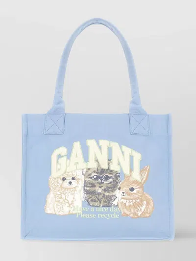 Ganni Shoulder Bags With Animal Motif Embroidered Design