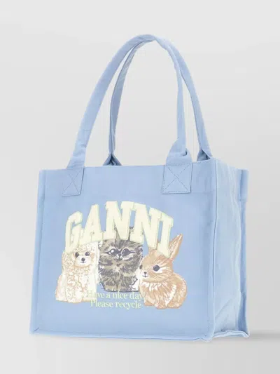 Ganni Shoulder Bags With Animal Motif Embroidered Design