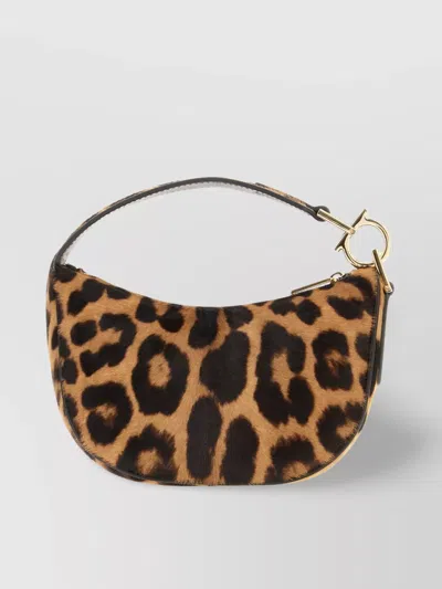 Ferragamo Handbags With Animal Print And Gold-tone Hardware