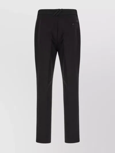 Burberry Trousers With Back Pocket And Front Crease In Black