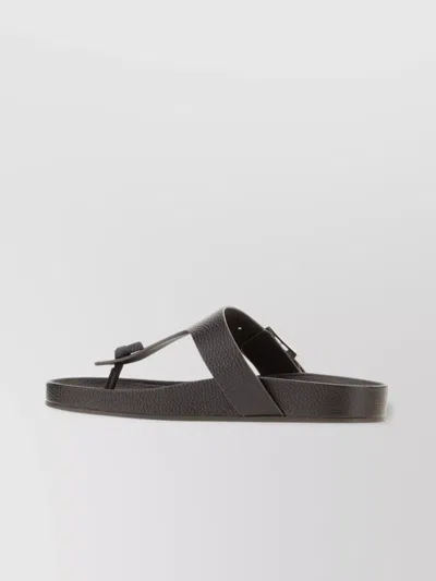 Tory Burch Textured Strap Open Toe Flat Sole Sandals