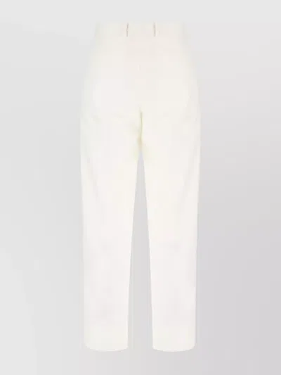 Zegna Trousers With Belt Loops And Pleated Front In White