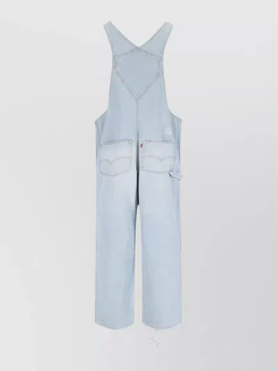 Erl Straight Trousers With Adjustable Straps And Distressed Styling
