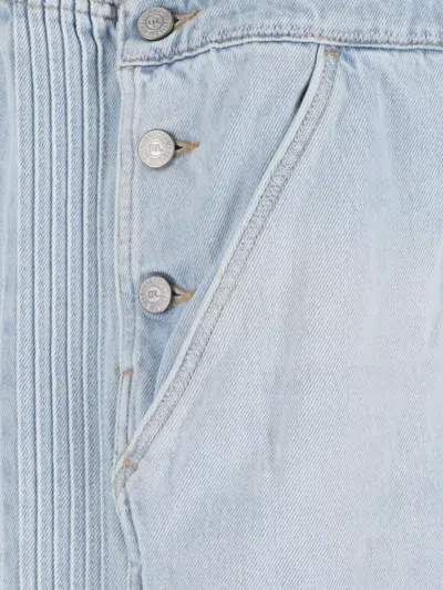 Erl Straight Trousers With Adjustable Straps And Distressed Styling