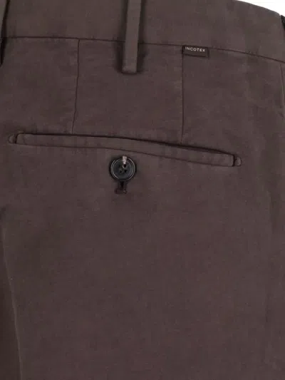 Incotex Straight Trousers With Back Pocket And Belt Loops In Brown