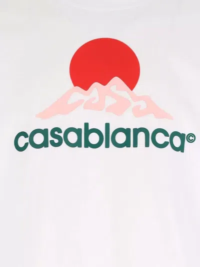 Casablanca White Crewneck T-shirt With Logo On The Front In White