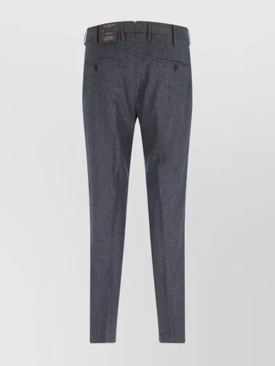 Incotex Straight Trousers With Front Pleats And Pockets In Gray