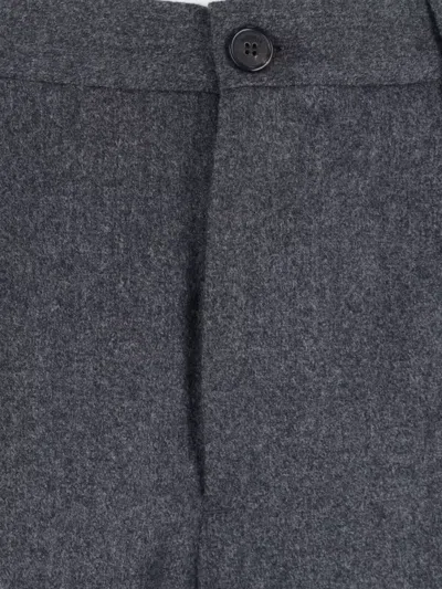 Incotex Straight Trousers With Front Pleats And Pockets In Gray