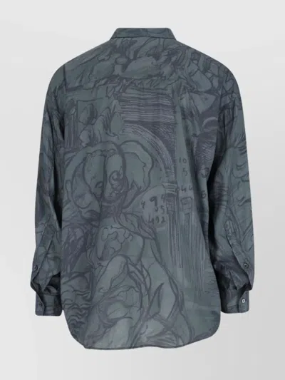 Magliano Casual Shirt With Graphic Print And Front Pocket In Gray