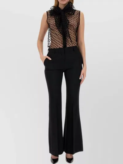 Nina Ricci Flared Leg Trousers Belt Loops In Black