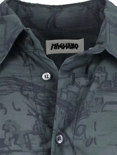 Magliano Casual Shirt With Graphic Print And Front Pocket In Gray