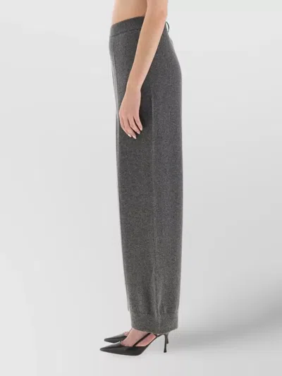 Fabiana Filippi Trousers Wide Leg Elastic Waistband In Gray