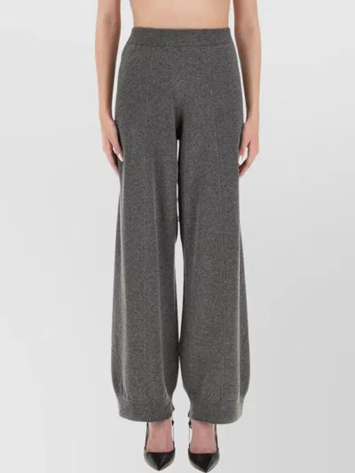 Fabiana Filippi Trousers Wide Leg Elastic Waistband In Gray