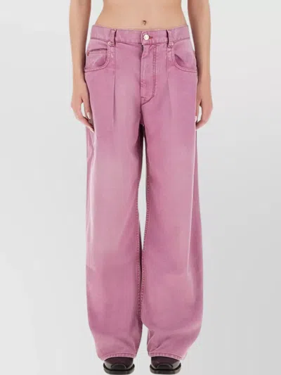 Isabel Marant Wide-leg Trousers With Belt Loops And Contrast Stitching