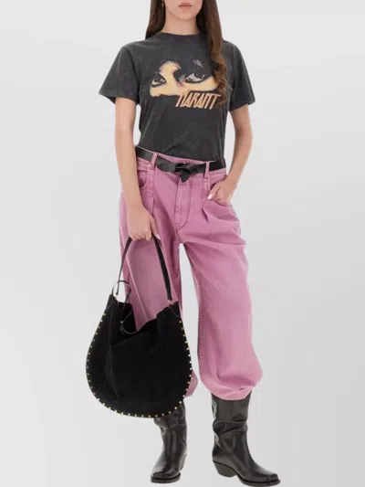 Isabel Marant Wide-leg Trousers With Belt Loops And Contrast Stitching