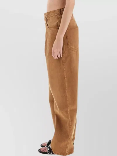 Isabel Marant High Waist Trousers Wide Legs In Brown