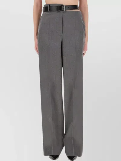 Stella Mccartney Wide-leg Trousers With Belt Loops And Pockets In Gray
