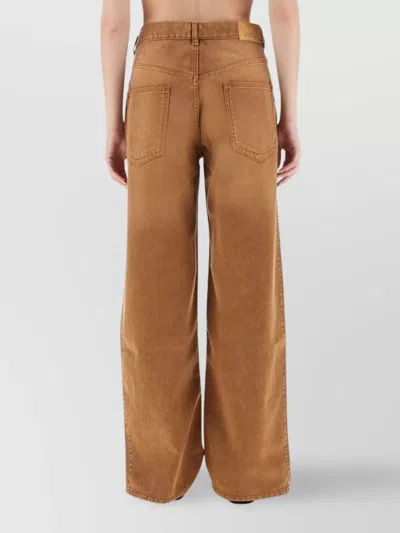 Isabel Marant High Waist Trousers Wide Legs In Brown