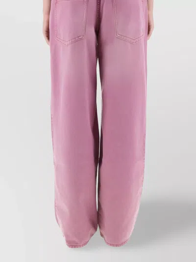 Isabel Marant Wide-leg Trousers With Belt Loops And Contrast Stitching