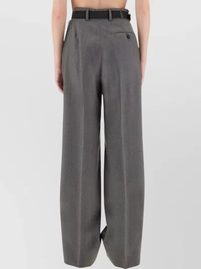 Stella Mccartney Wide-leg Trousers With Belt Loops And Pockets In Gray
