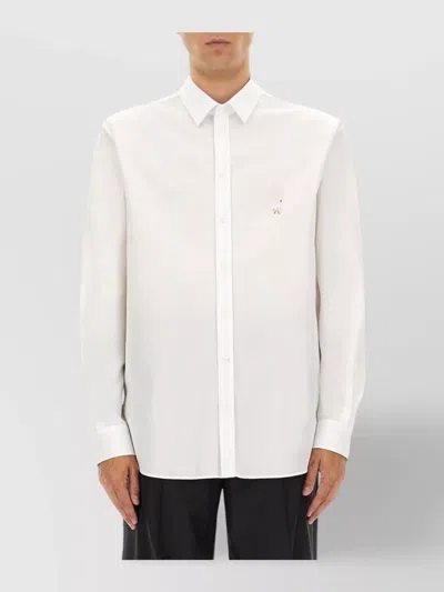 Moschino Shirt With Long Sleeves And Pointed Collar In White