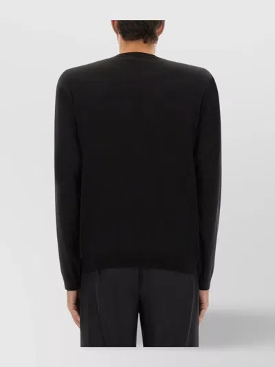 Moschino Crew Neck Sweater Long Sleeves In Black