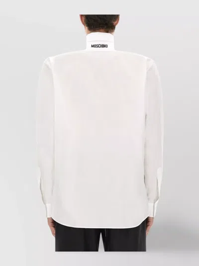 Moschino Shirt With Long Sleeves And Pointed Collar In White