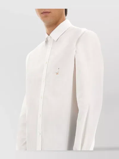 Moschino Shirt With Long Sleeves And Pointed Collar In White