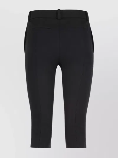 Totême Crepe Trousers With Belt Loops And Front Slit In Black
