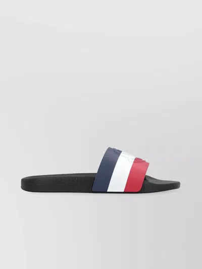 Moncler Rubber Slides Tricolor Strap