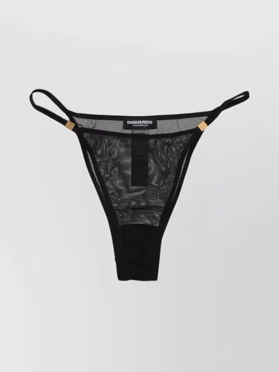 Dsquared2 Thong Sheer Fabric Elastic Waistband