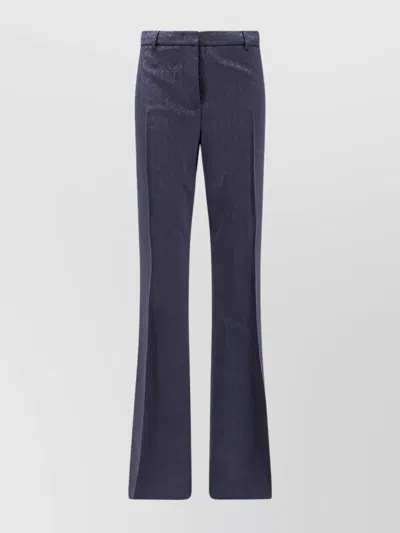 Etro Wool Trousers With Iconic Motif In Blue