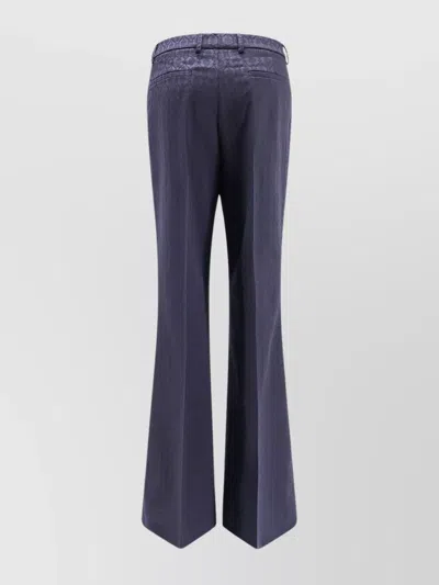 Etro Wool Trousers With Iconic Motif In Blue