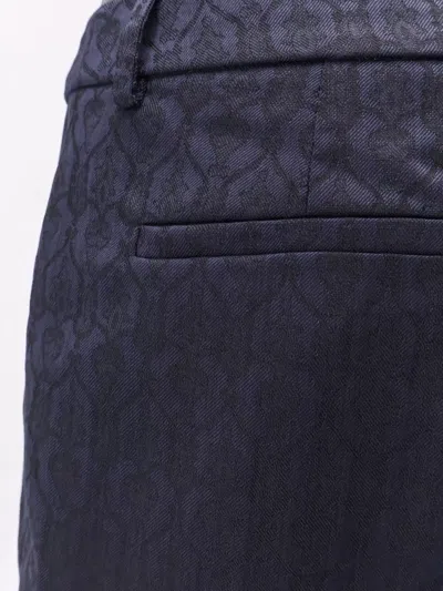 Etro Wool Trousers With Iconic Motif In Blue