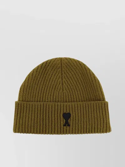 Ami Alexandre Mattiussi Wool Beanie Hat Folded Cuff