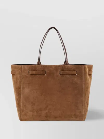 Tom Ford Suede Rectangular Shoulder Bag With Belt