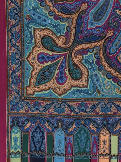 Etro Silk Scarf Rectangular Fringed Profiles