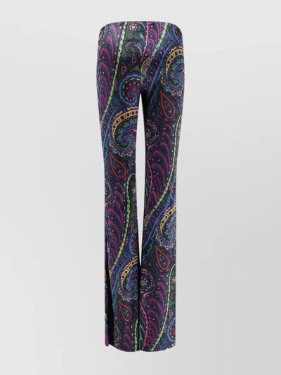 Etro Chenille Trousers With Multicolor Print