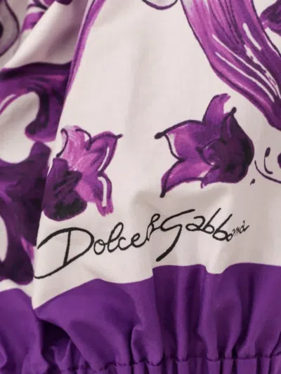 Dolce & Gabbana Maiolica Printed Cotton Cropped Top In Multi