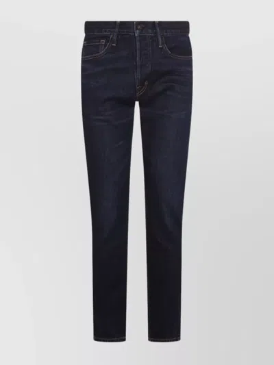 Tom Ford Straight Leg Trousers Five Pockets In White