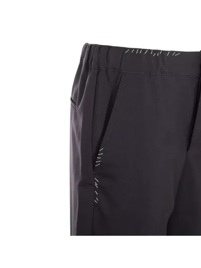 Marni Relaxed Fit Trousers Elastic Waistband In Blue