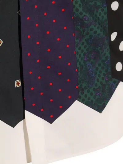Moschino Collared Shirt With Long Sleeves And Patchwork Pattern In Multi