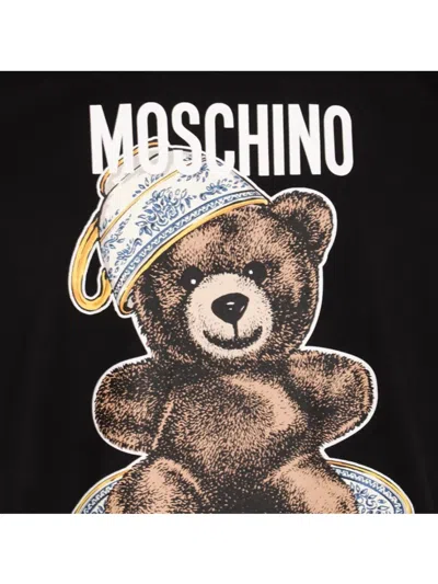 Moschino Crew Neck Graphic Print In Black
