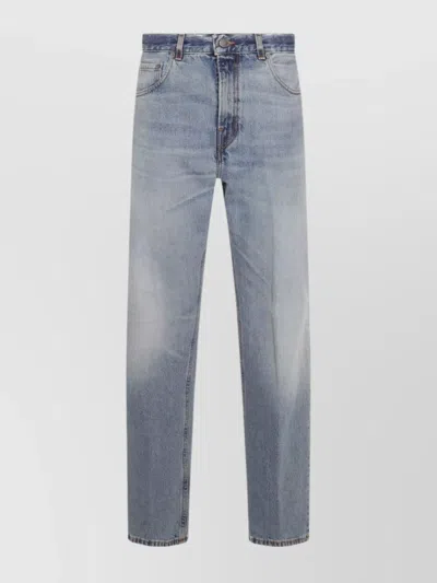 Haikure Straight Leg Trousers Belt Loops In Blue