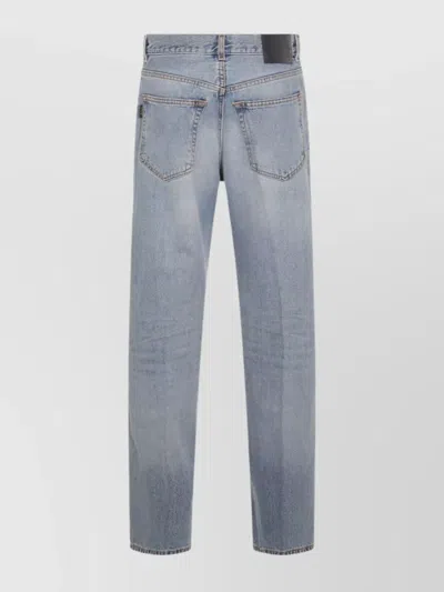 Haikure Straight Leg Trousers Belt Loops In Blue