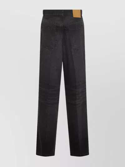 Haikure Straight Trousers With Patch And Pockets In Black