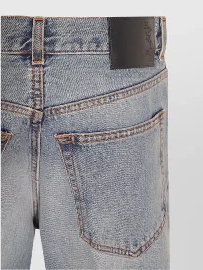 Haikure Straight Leg Trousers Belt Loops In Blue