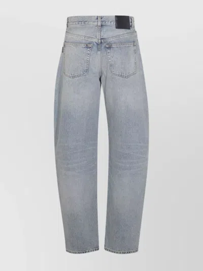 Haikure Straight Leg Trousers With Belt Loop Detail In Gray