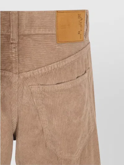 Haikure Straight Corduroy Trousers With Pockets And Loops In Brown